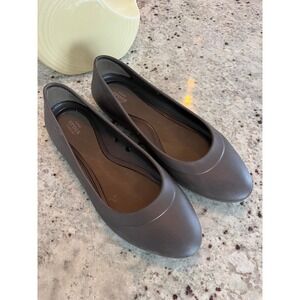 Crocs Lina Women Espresso Brown Ballet‎ Flats Slip On Shoes Size 9